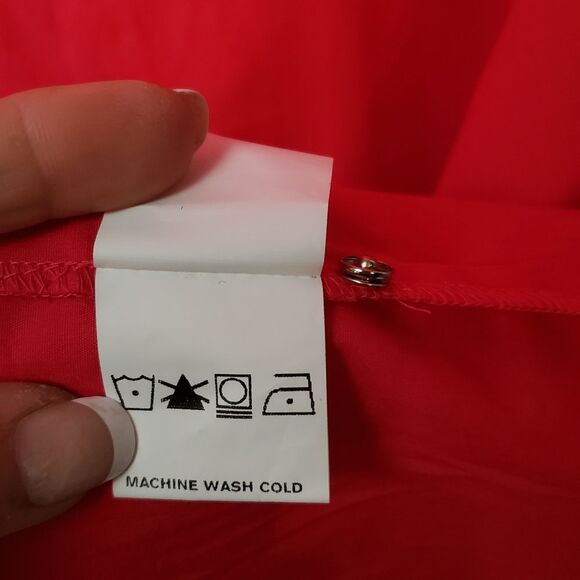 eShakti Wayward Fancie Ruffle Flounce Hem Poplin Dress Watermelon Size 3X - 24W - Picture 14 of 16